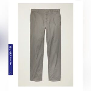 Bonobos Men's Slim Fit Chinos Pant Mid Rise Tapered Leg Gray Size 30/30